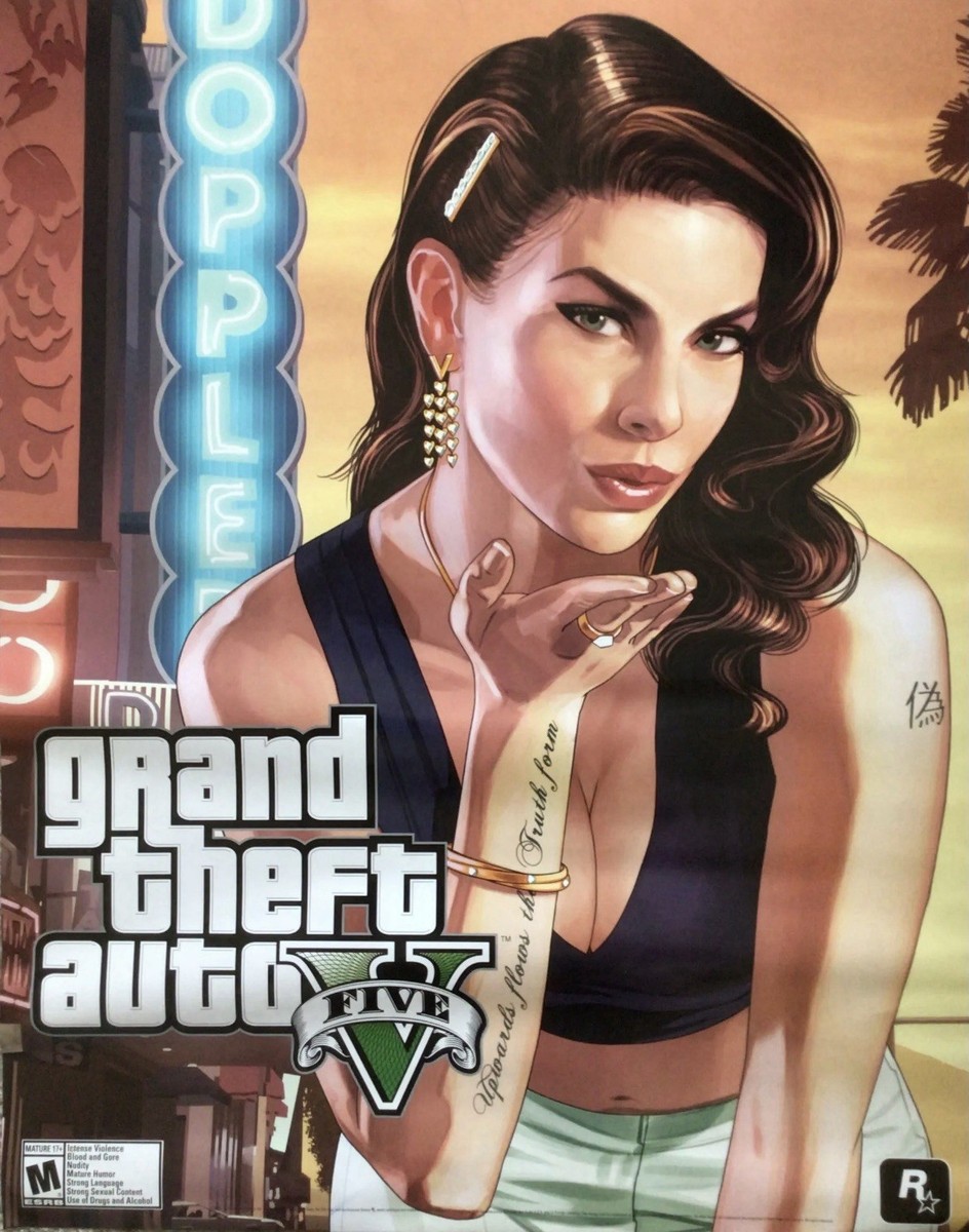 GRAND THEFT AUTO V FIVE DOUBLE SIDED PROMO POSTER SIZE 22