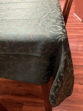 Tablecloth Green Scrolling Pattern 51 X 58