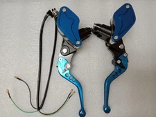 Used Blue Motorcycle Master Cylinder Hydraulic Brake Clutch Lever Reservoir Pump