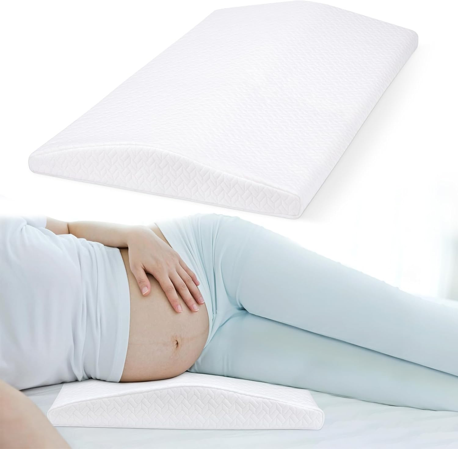 Memory Foam Lumbar Support Pillow for Back Pain Relief - Side Sleeper Friendly