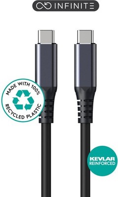 eSTUFF W128795263 ES604102 INFINITE (GRS) USB-C Cable 1m, USB4 Gen2x2, 100W ~E~
