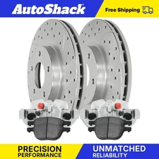 Front Drilled Slotted Brake Rotors Ceramic Pads Calipers for Mazda 3 5