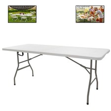 6FT CATERING CAMPING HEAVY DUTY FOLDING TRESTLE TABLE PICNIC BBQ PARTY BENCH