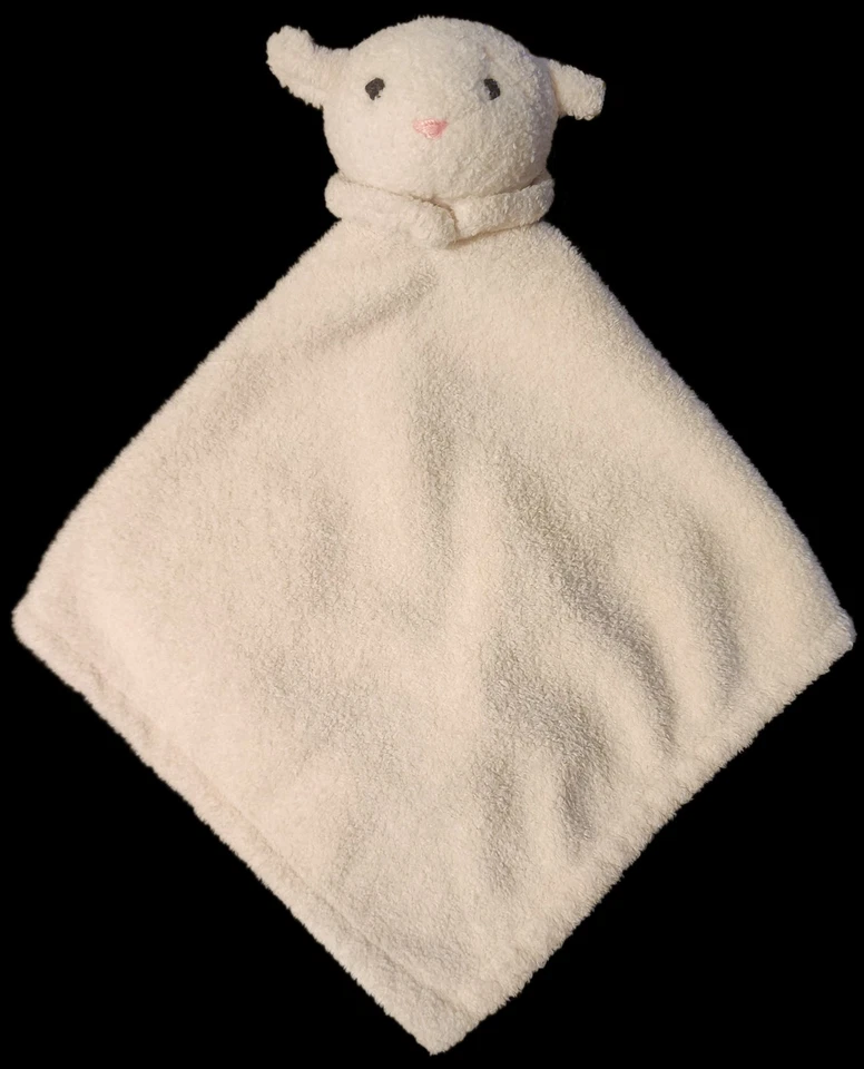 Pottery Barn Kids Lamb Lovey 2010 Plush Blanket 13x13 Cream White Pink Nose Shee - Image 3 of 4