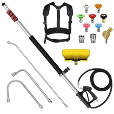 LidoDola 24FT Telescoping Pressure Washer Wand Kit - 2 Extension Poles, Gutte...
