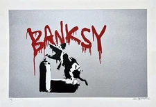 BANKSY/NOT BANKSY - Rat with spray cans 1/1 - Original spray paint, certificate