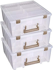 6990ZZ Super Satchel Double Deep 3-Pack, Portable Art Craft Organizers with Ha