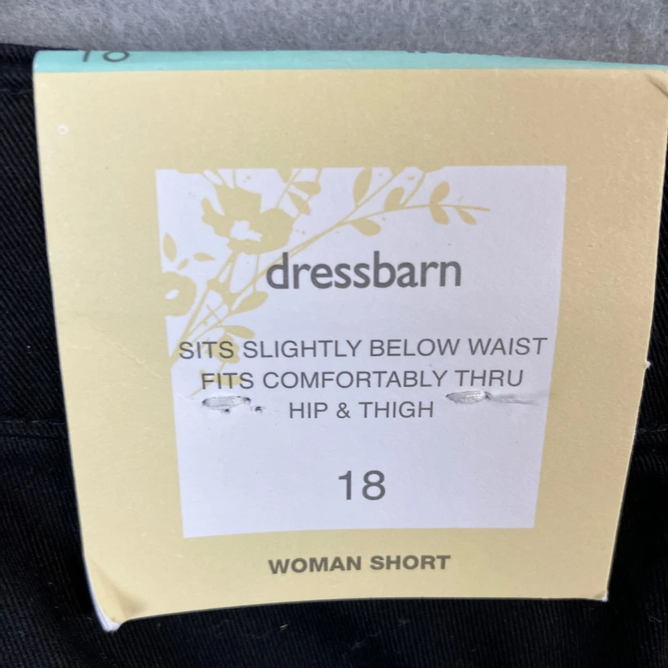 Dressbarn Women's 100% Cotton Short Size 18W 38x7 Black NWT - Image 4 of 4