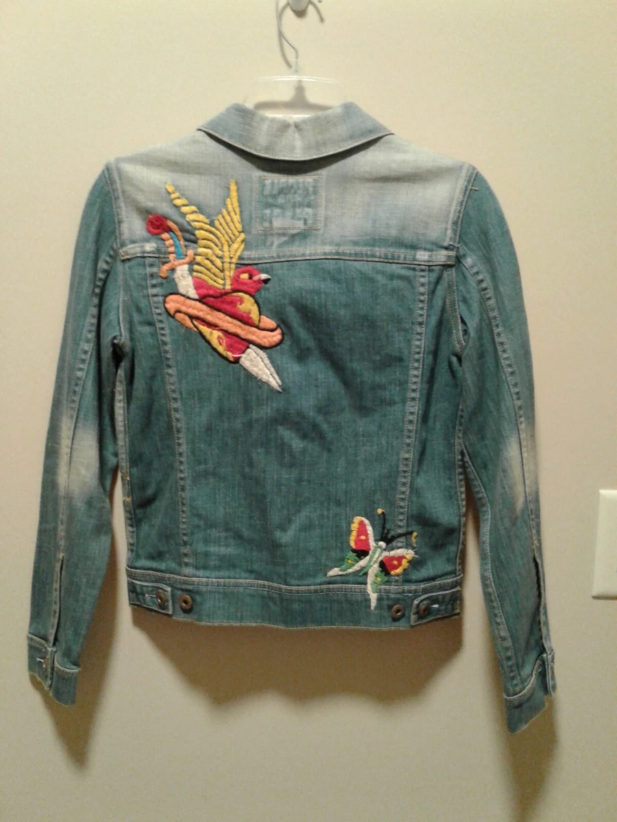 People for Peace stretch denim jacket women