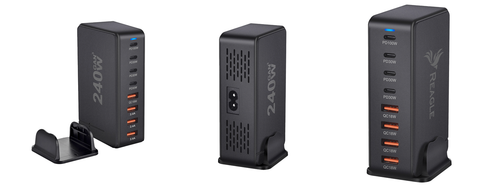 GaN 240W Schnellladegerät PD 4x USB C 4x QC 3.0 für LAPTOP IPHONE 100W MAC - Bild 5 von 9
