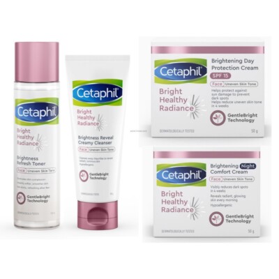 CETAPHIL Bright Healthy Radiance SET Cleanser Toner Day cream and Night cream