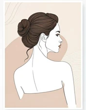Digital Minimalist Line Art Woman Portrait - Modern Abstract Wall Art Print