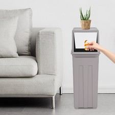 30L/8Gal Trash Can, Slim Trash Can with Lid, Tall & Narrow Trash Bin For Kitchen