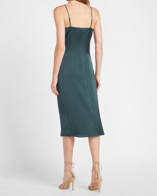 green emerald velvet dress Emerald Isle Green 90s Style Silk Slip Dress main image 0