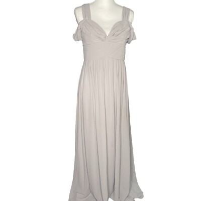 Lulus Make Me Move Grey Maxi Dress size Large Womens Cold Shoulder | eBay