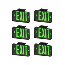 TANLUX Green Exit Sign with Black Housing, LED Emergency Exit Light with Batt...