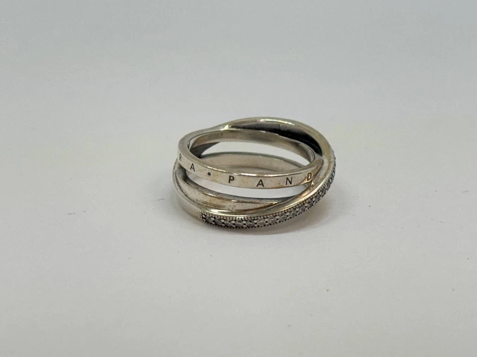 Pandora Crossover Pave Triple Band Ring 199057C01 Size 8.5 - Image 3 of 4