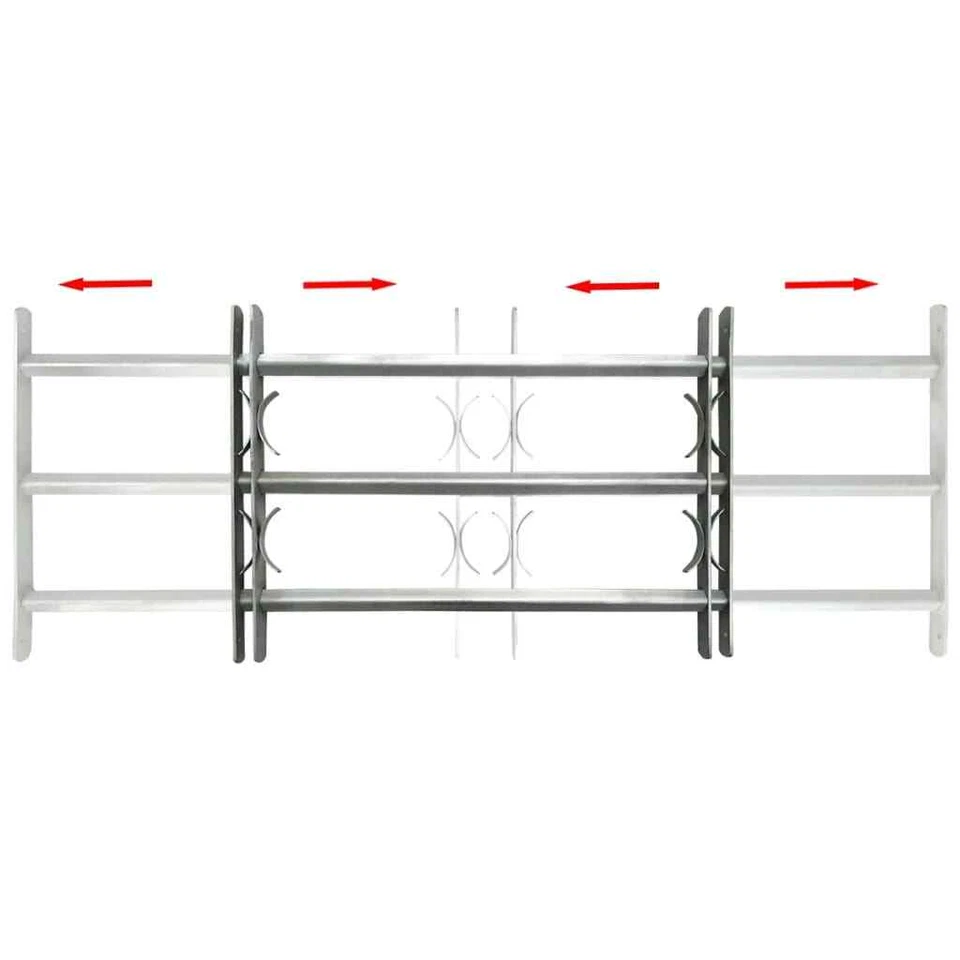 1000-1500 mm Adjustable Security Grille for Windows with 3 Crossbars Bar Safe - image 3 of 4