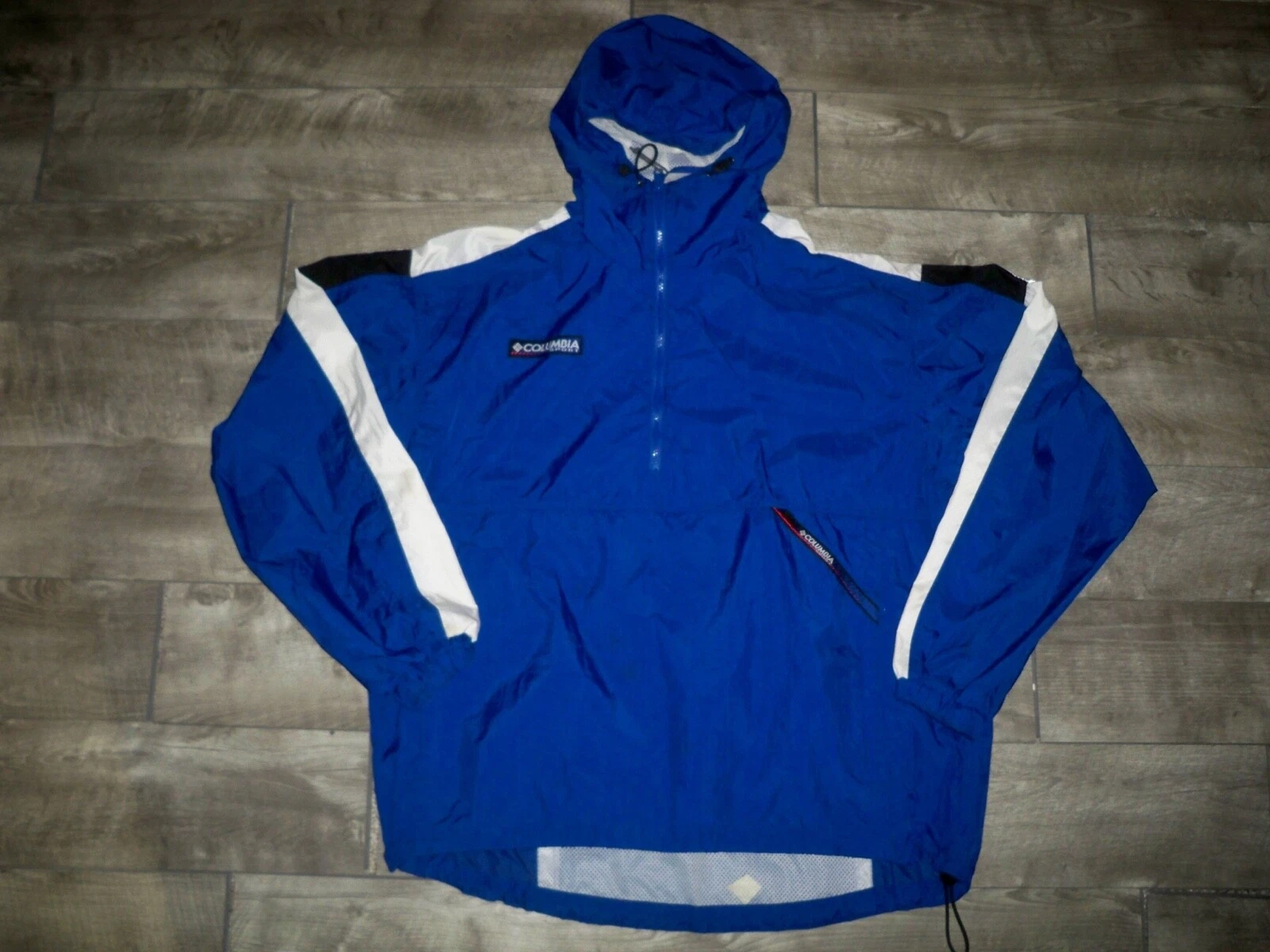 columbia pullover 1/2 zip ski anorak windbreaker 90s vintage jacket