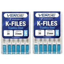 2X Size 30 21mm Endo K-Files, Dental Endodontic K Files (Stainless Steel)