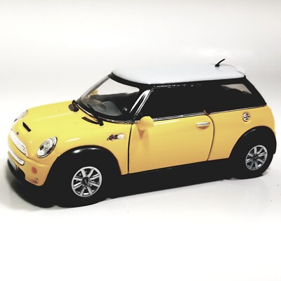 Kinsmart Mini Cooper S Canary Yellow 2 Door 1/28 Scale Diecast Car