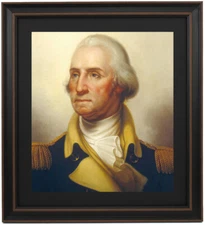 Framed  George Washington Portrait by Rembrandt Peale, Circa 1850. 2 Sizes