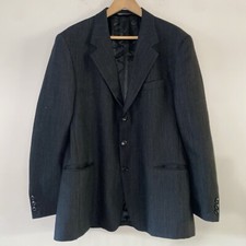 Vintage Lanificio Vallin Italy Men  s 100 Wool Black Pinstripe Blazer Size 42R 
