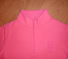 Ibkul Women's S/S Athletic Golf Top Size XS Bright Pink 1/4 Zipper TPC Sawgrass