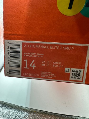 NEW Nike Men's SZ 14 Alpha Menace Elite 3 TEXAS LONGHORNS Football Cleats RARE - Picture 10 of 10