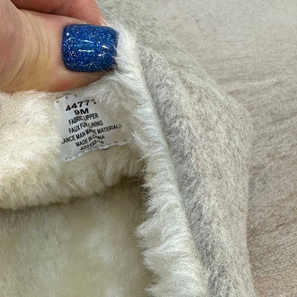 Womens Slippers Size 9 Beige Faux Fur Lined Clogs Cushioned New eBay