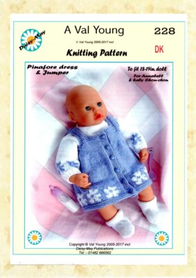 PUPPEN STRICKANLEITUNG Nr. 228 für /ANNABELL 18''/19'' ähnliche Puppe von Val Young