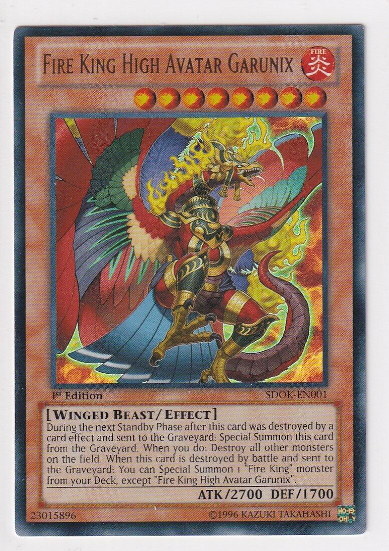 YUGIOH! FIRE KING HIGH AVATAR GARUNIX - ULTRA RARE 1ST EDITION