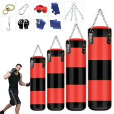 Heavy Boxing Punching Bag Training Gloves Speed Set Kicking MMA Workout GYM
