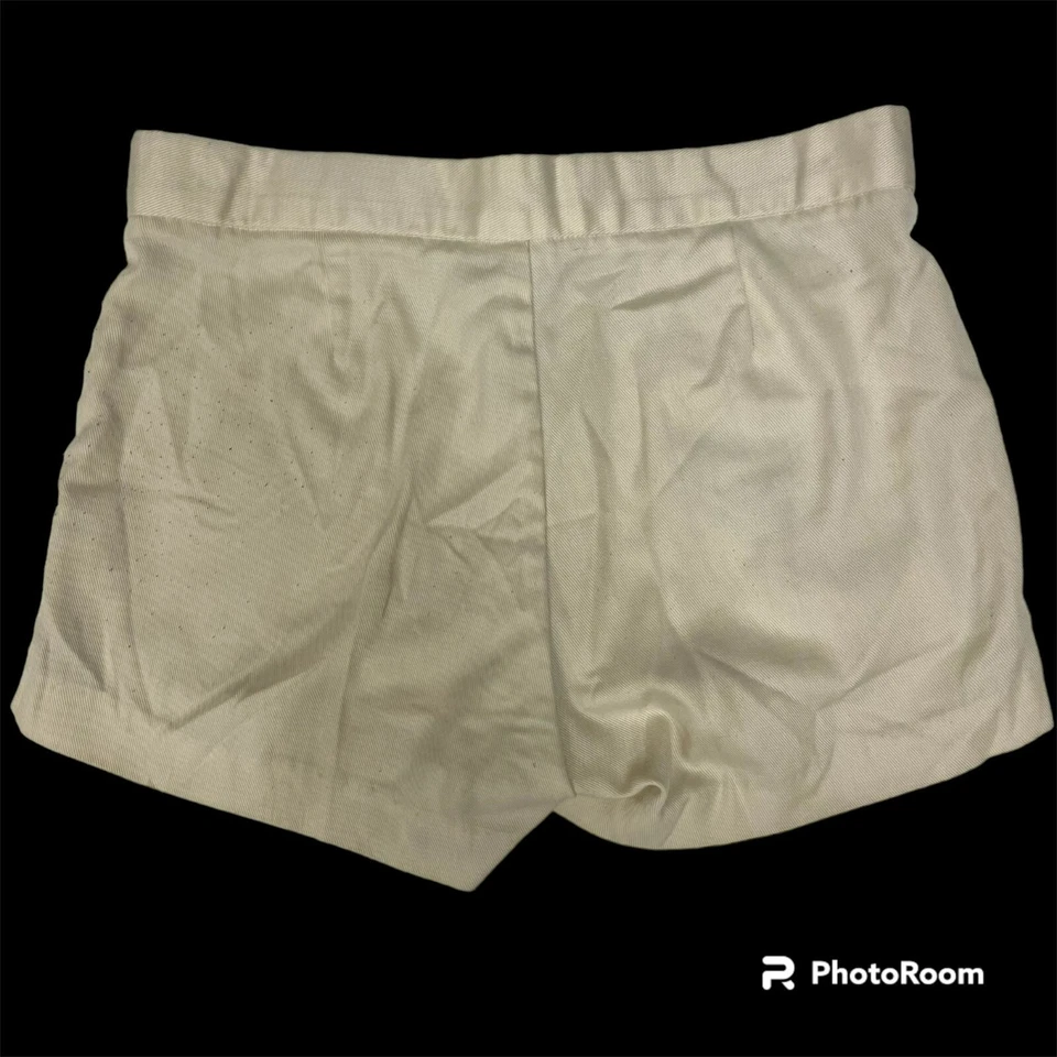 Vtg 70 80's Paul Sullivan Sportswear GABARDINE Red Trim Ringer TENNIS Shorts 32 - Image 2 of 4