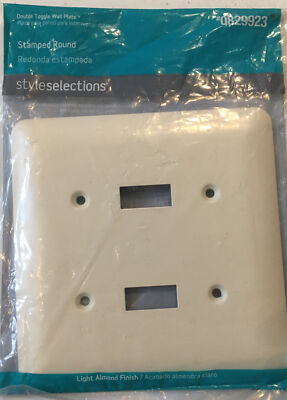 [2 Pack] STYLE SELECTIONS ALMOND Stamped Round Double Toggle Wall Plates #829923