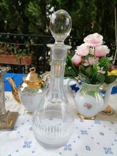 antica bottiglia cristallo molato con tappo vintage