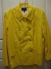 Faconnable Womens Size 14 Nwt Yellow Double Breasted Lined Jacket Coat Nice