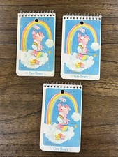 VTG Lot of 3 Care Bears Cheer Bear Mini Spiral Memo Book Notepad Paint Rainbow