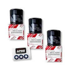 100% Genuine Oil Filter with Drain Plug Washers, 3 Pack for Select Vehicles