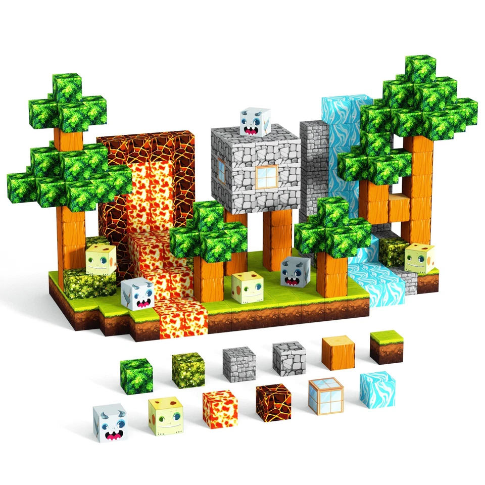 Magnetic Blocks - Build  Magnet World Edition 1" Cubes Construction Toys 2.5cm - Image 2 of 4