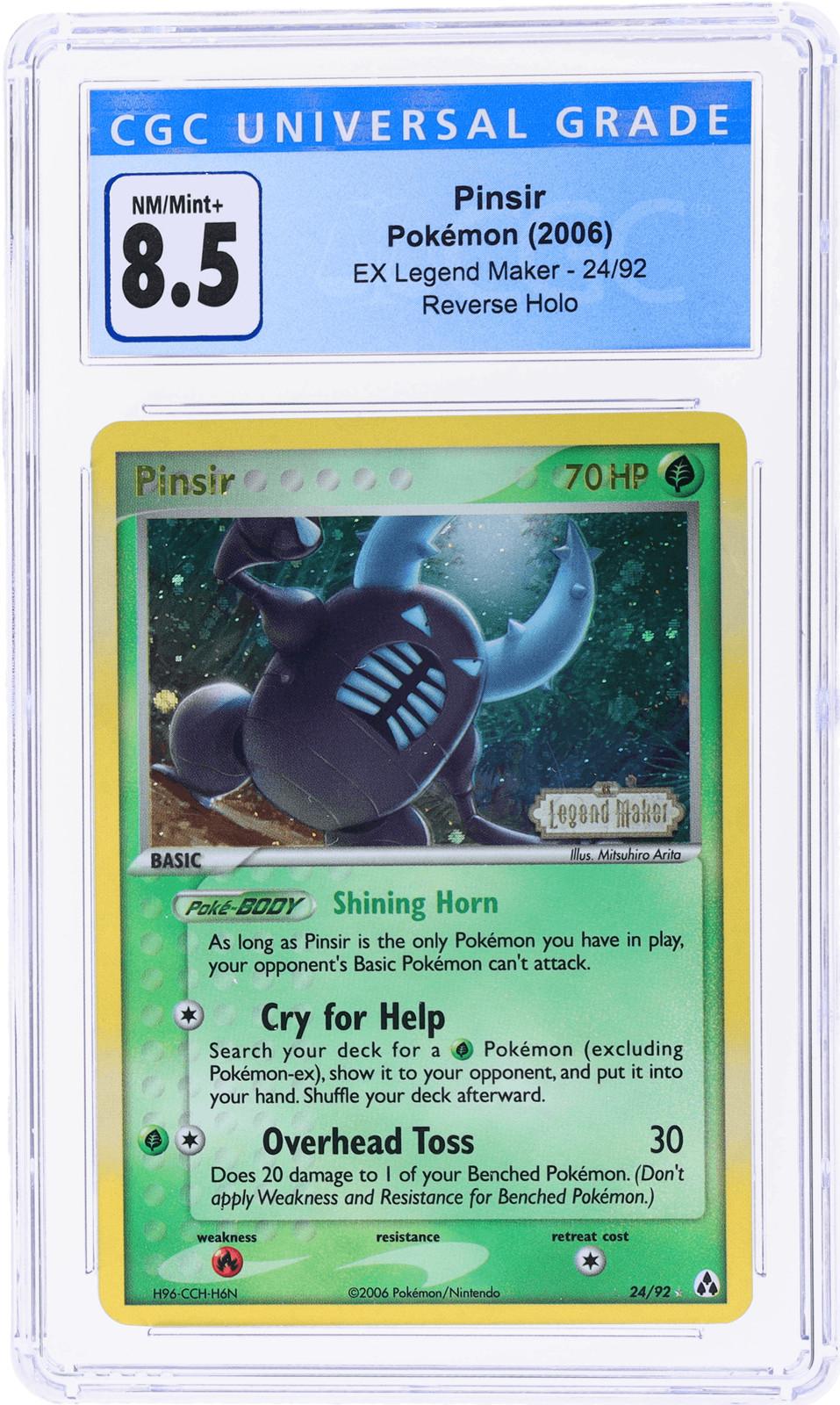 2006 Pokemon Ex Legend Maker Pinsir Reverse Holo #24 CGC 8.5