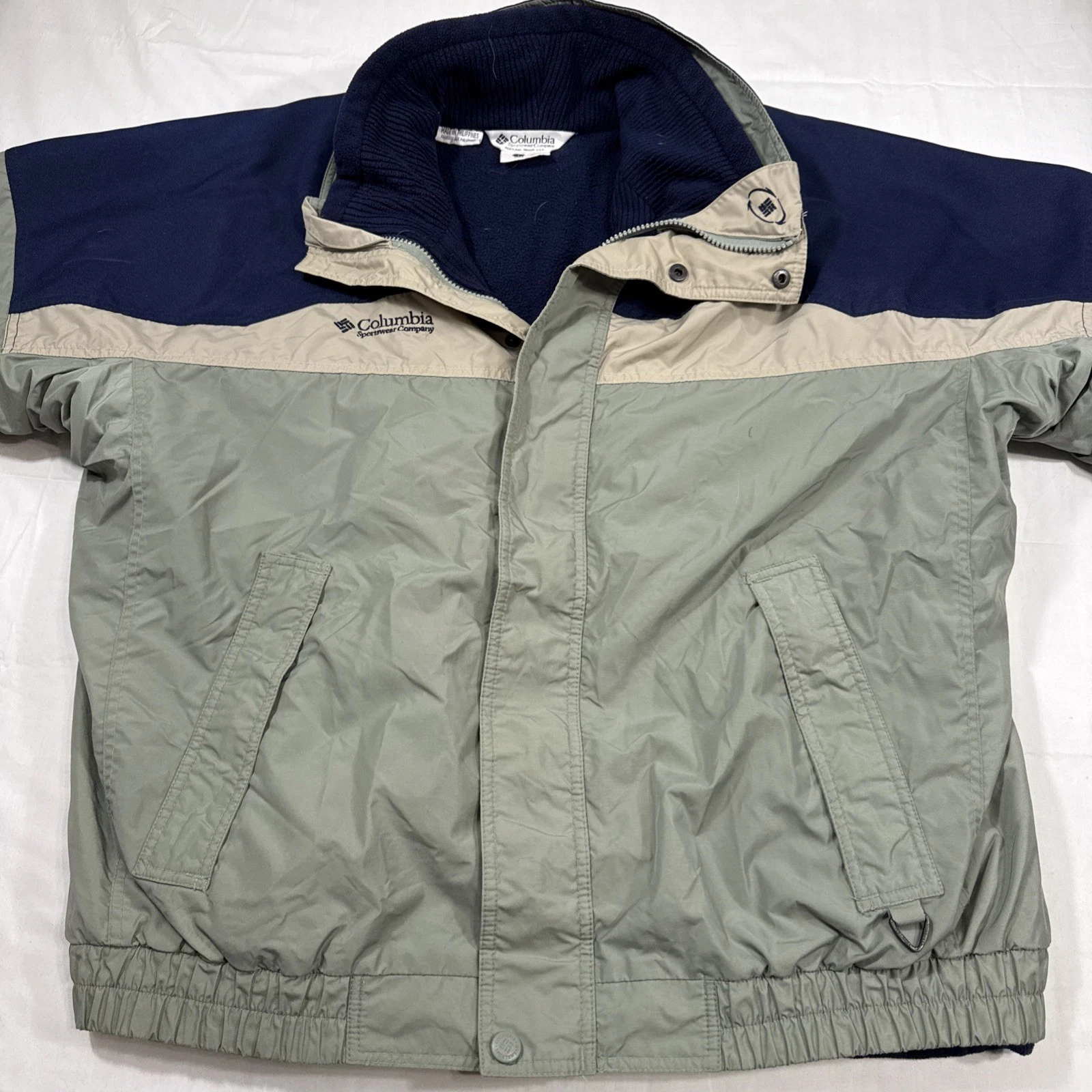 JACKET COLUMBIA MEN LARGE SPORTSWEAR BUGABOO GRY FLEECE SWEATER LINED ZIP