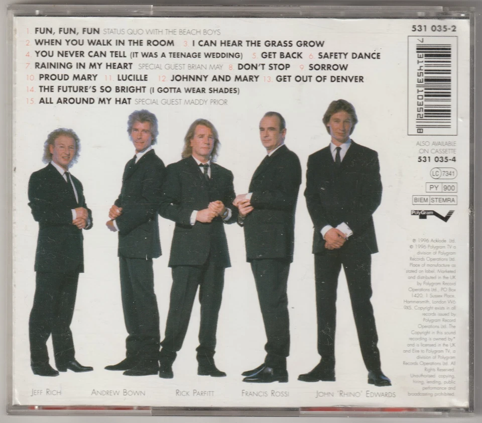 Status Quo - Don't Stop (15-Tracks-CD 1996 mit Brian May + Beach Boys) Coverrock - Bild 3 von 3
