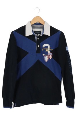 GALVANNI Herren Poloshirt Langarm Gr. 44/S Blau Casual Sportlich Preppy