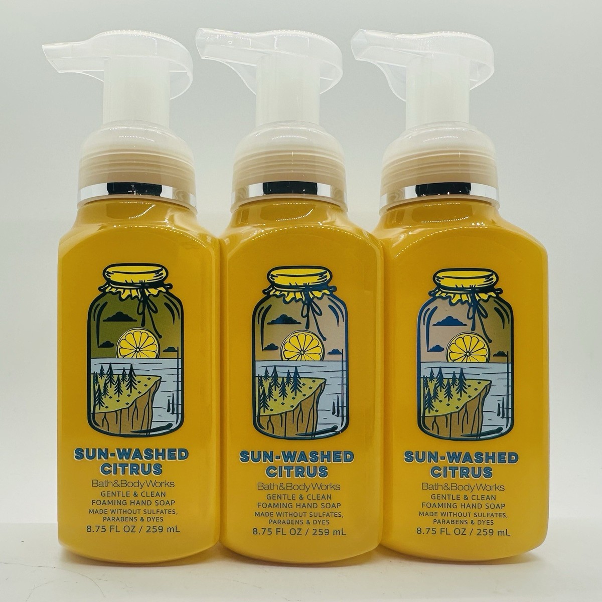 3/BATH & BODY WORKS SUN-WASHED CITRUS GENTLE & CLEAN FOAMING