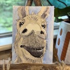 Watercolor Original AmberInWatercolor ACEO cute Whimsical Donkey Farm Animal Lip — photo 3