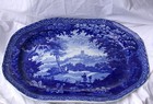 Fabulous Large Flow Blue Clews Staffordshire Warranted Platter 19" x 14 1/2"  !! — photo 1