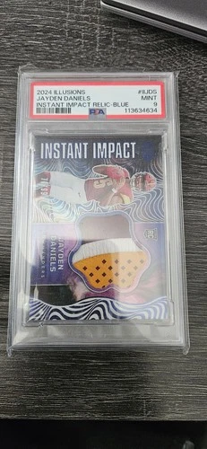 Jayden Daniels Washington  Comanders 2024 Illusions Relic Blue Psa 9 71/99
