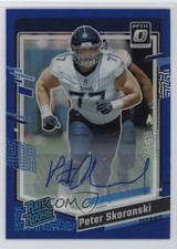 2023 Panini Donruss Optic Rated Rookie Blue Prizm 84/99 Peter Skoronski Auto 8mm