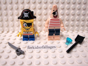 Lego SpongeBob SquarePants bob032 & Pirate Patrick bob033 Minifigures from 3817